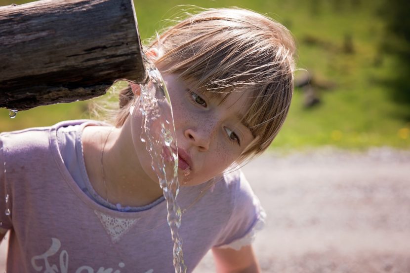 girl drinking water